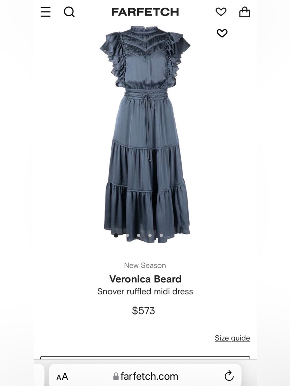 Veronica Beard Snover ruffled midi dress, size 6